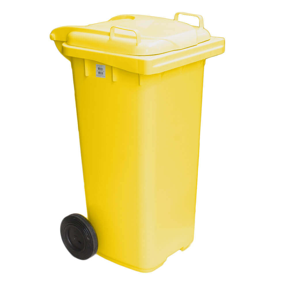 Contêiner de Lixo Plástico JSN 120LT Amarelo Kit com 2un