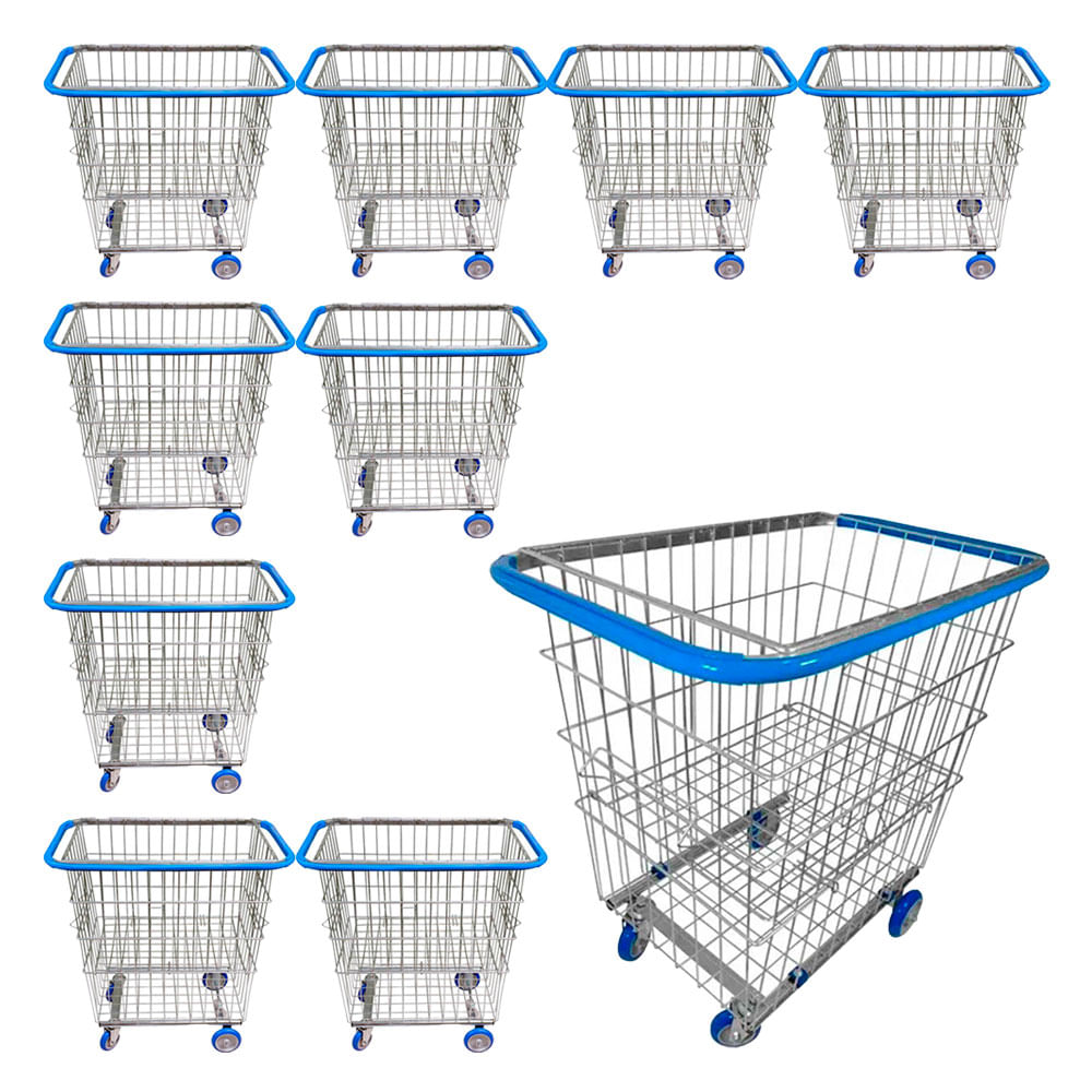 Carrinho Para Condomínio JSN G2 Repartição Lateral 215L 10UN