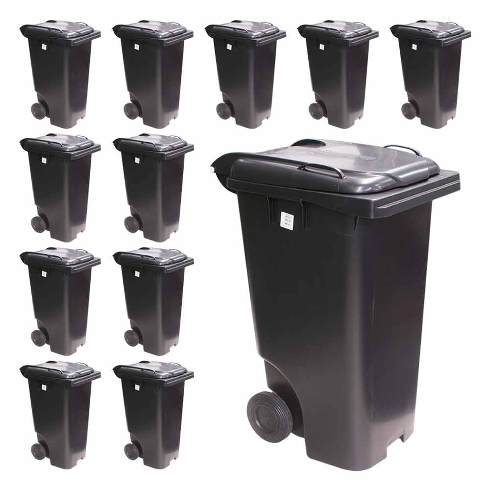 Contêiner de Lixo JSN em Plastico com Rodas 240L Preto 20UN