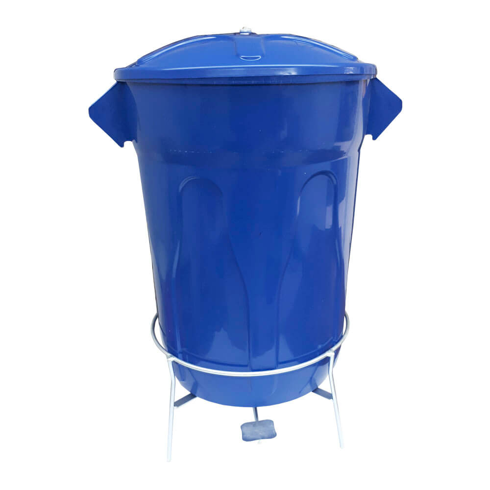 Lixeira Plástica com Pedal em Aço JSN Azul 60 Litros