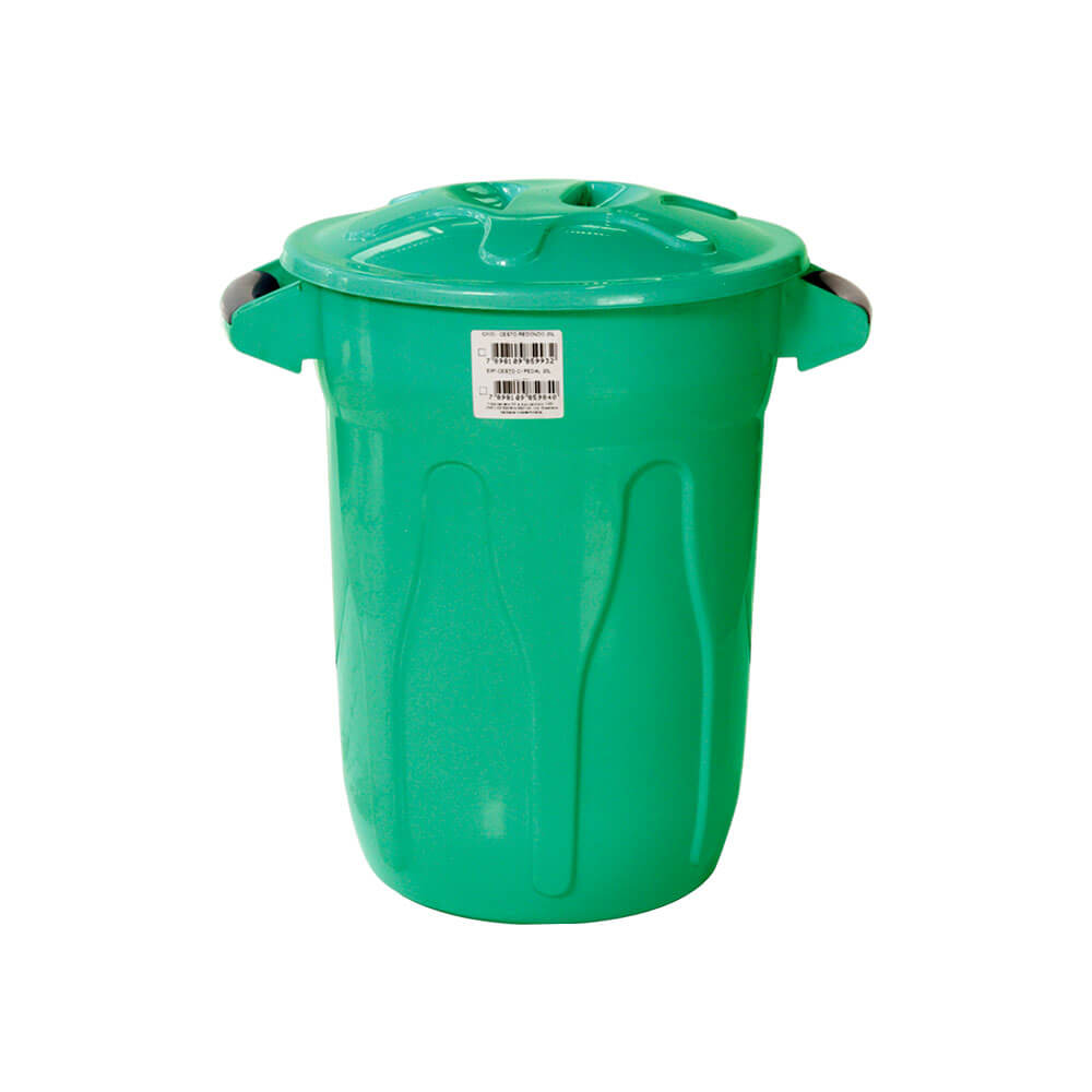 Lixeira Plástica JSN Com Tampa Sobreposta 20 Litros Verde