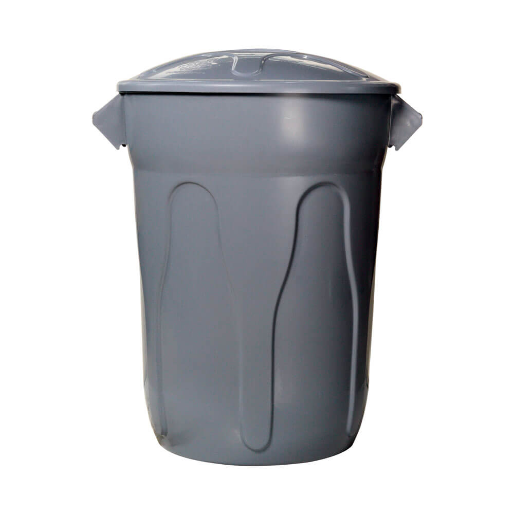 Lixeira Plástica JSN Com Tampa Sobreposta 100Litros Cinza
