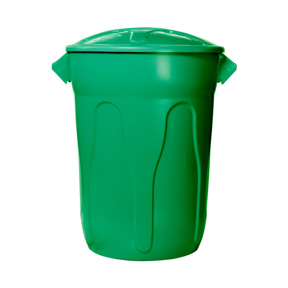 Lixeira Plástica JSN Com Tampa Sobreposta 100Litros Verde