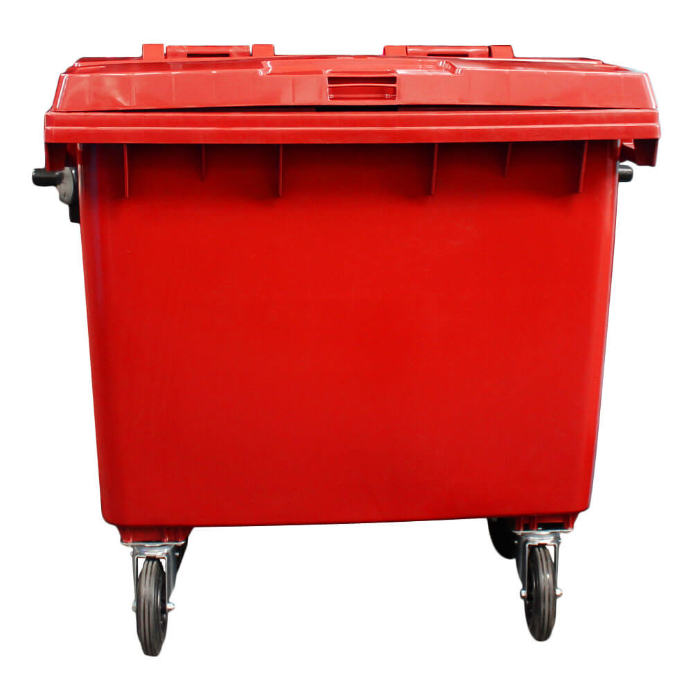 Contêiner de Lixo JSN em Plástico com Rodas 660L Vermelho