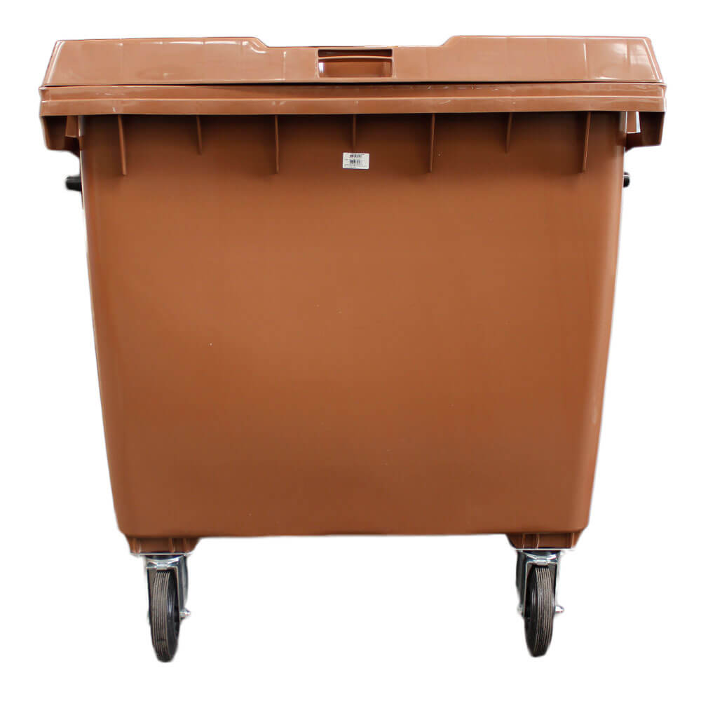 Contêiner de Lixo JSN em Plástico com Rodas 1000L Marrom