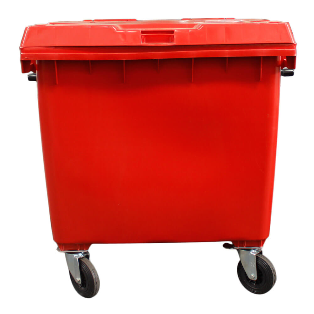 Contêiner de Lixo JSN em Plástico com Rodas 1000L Vermelho