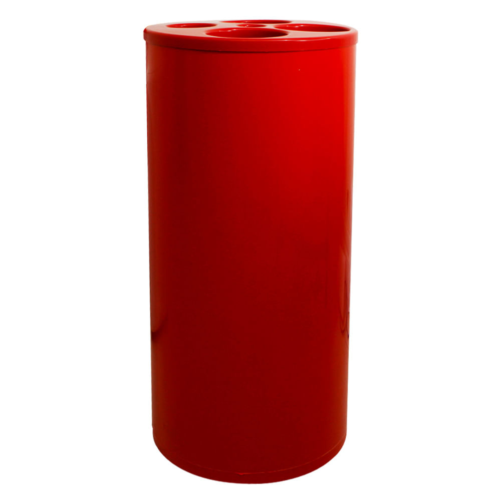 Lixeira para Copos JSN com 5 Tubos para Agua e Cafe Vermelha