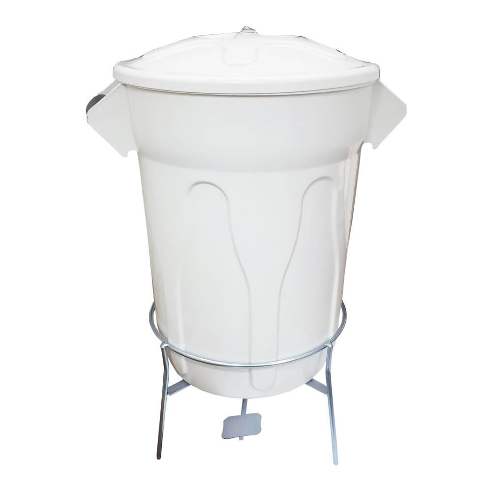 Lixeira Plástica com Pedal em Aço JSN Branca 40 Litros