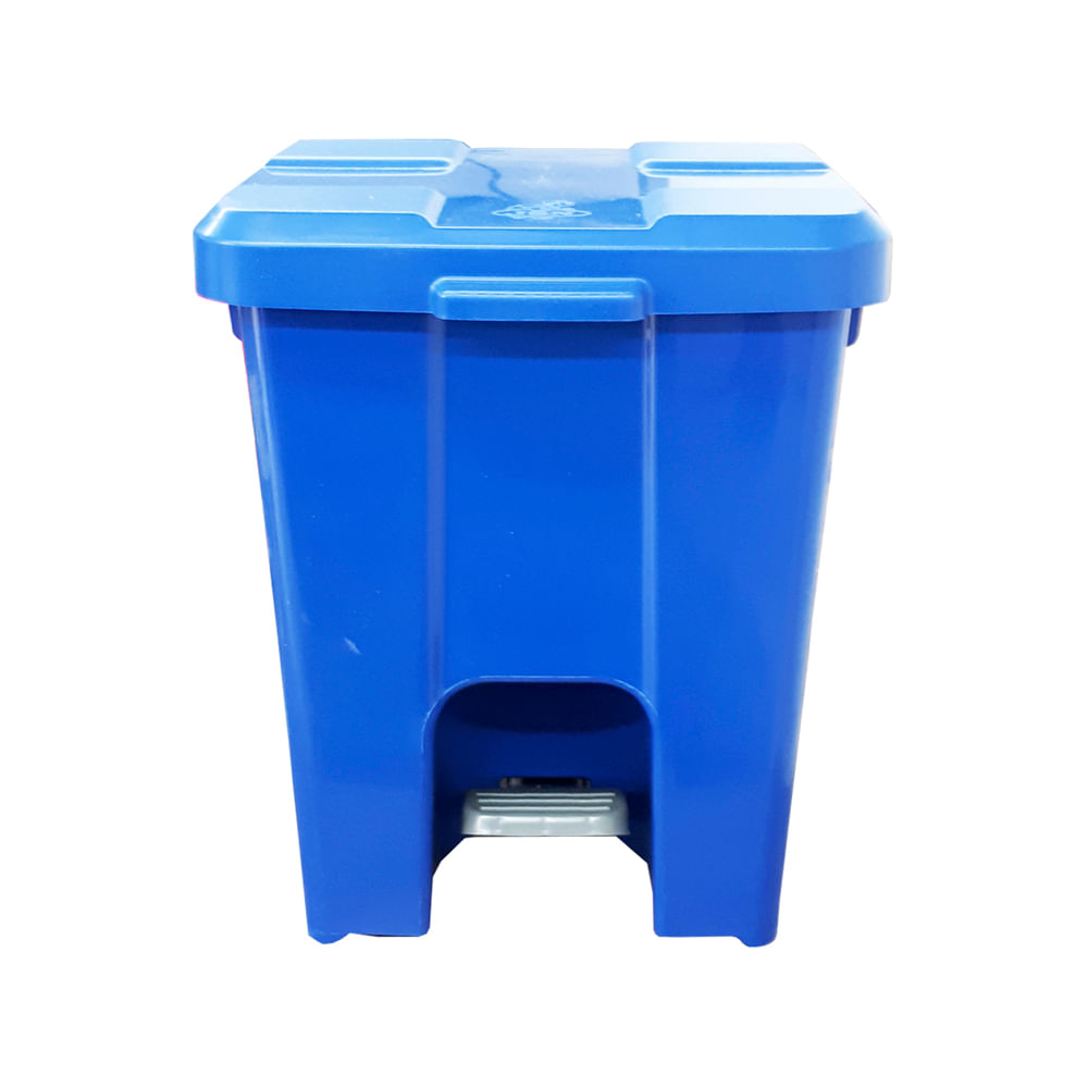 Lixeira JSN Plastica Quadrada com Pedal 15 Litros Azul