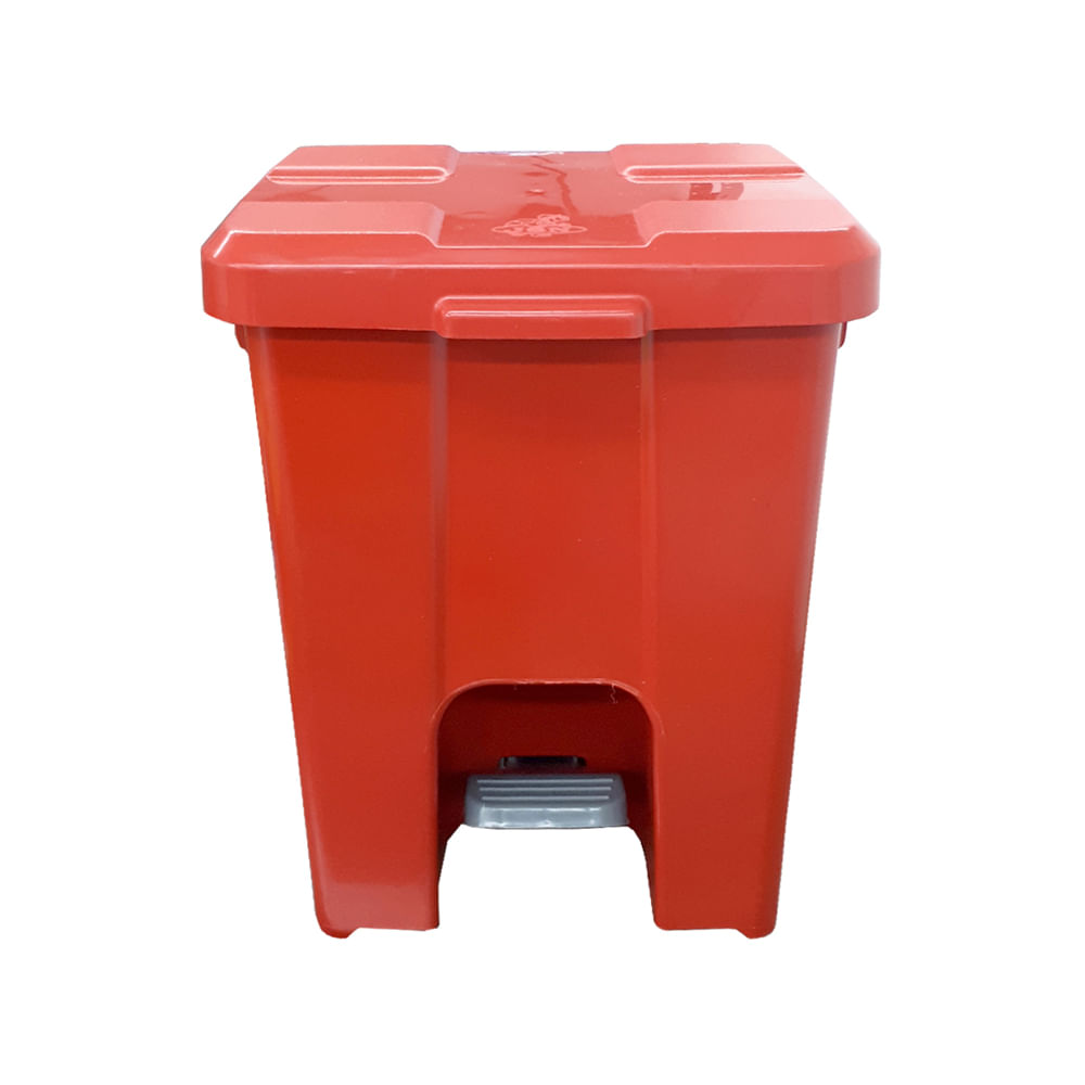 Lixeira JSN Plastica Quadrada com Pedal 15 Litros Vermelha