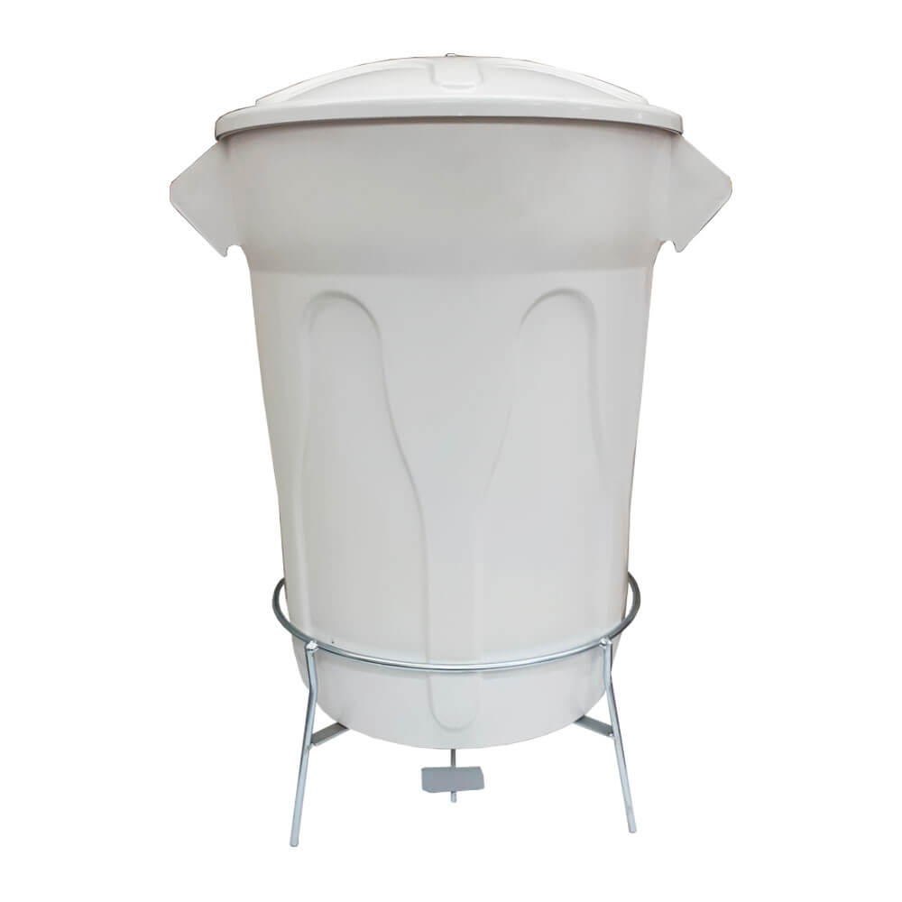 Lixeira Plástica com Pedal em Aço JSN Branca 60 Litros