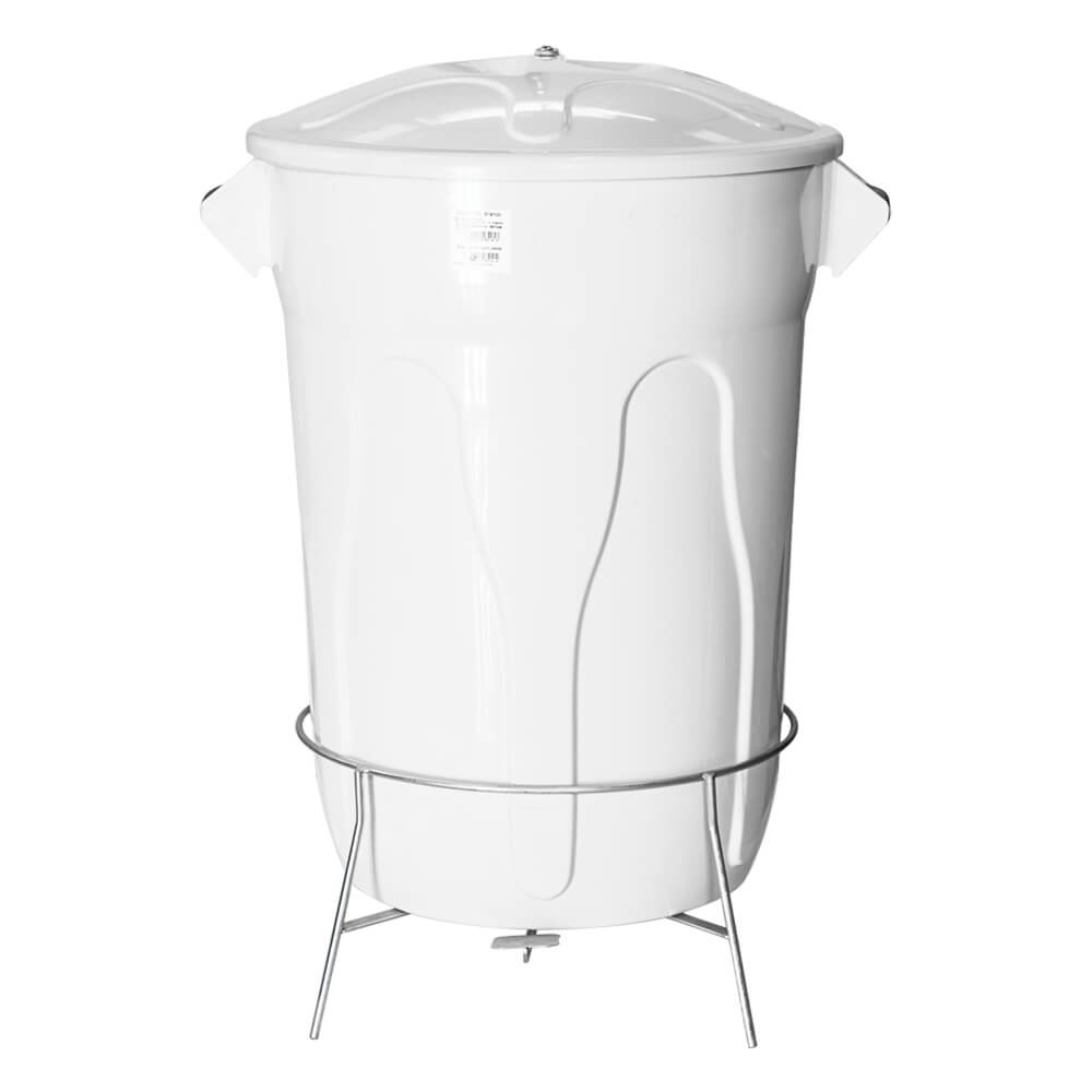 Lixeira Plastica JSN com Pedal em Aco 100 Litros Branca