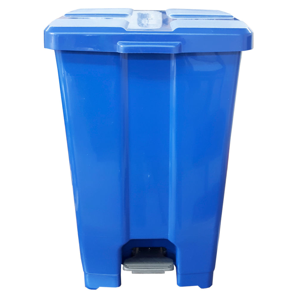 Lixeira JSN Plastica Quadrada com Pedal 60 Litros Azul