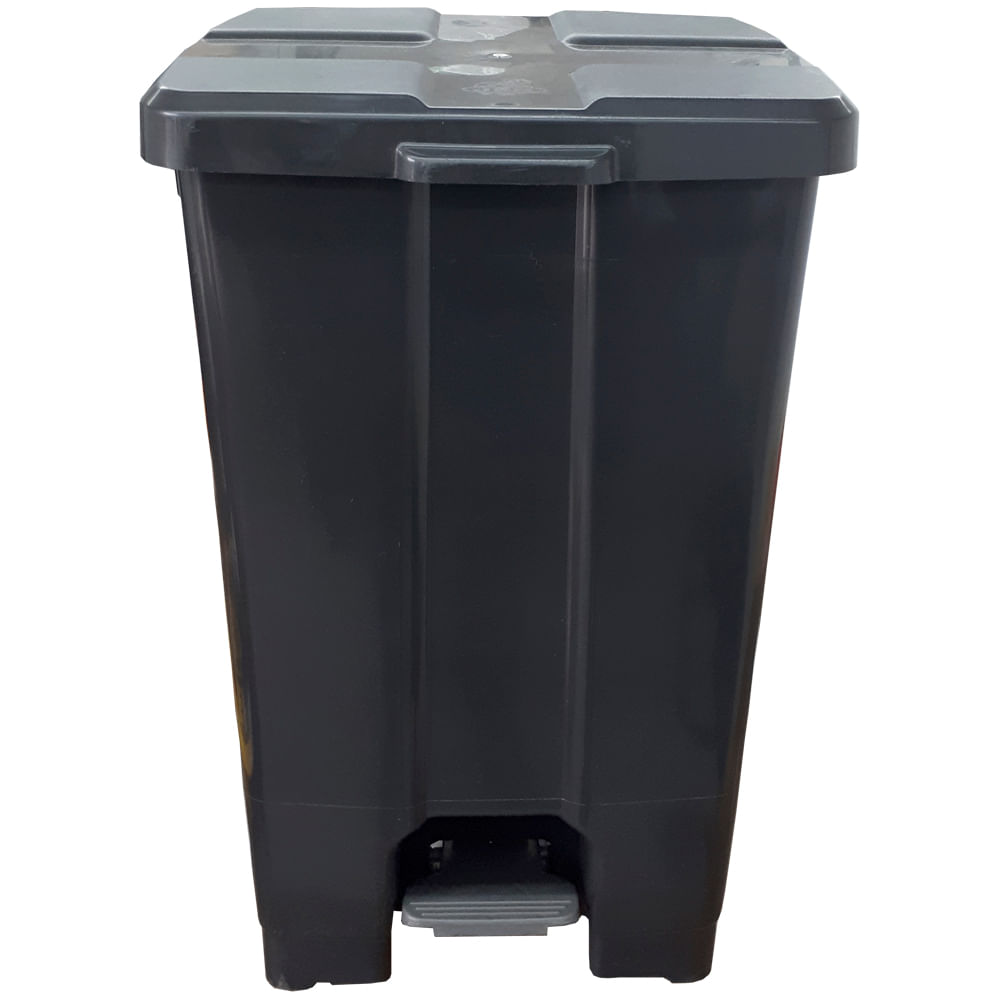 Lixeira JSN Plastica Quadrada com Pedal 60 Litros Preta