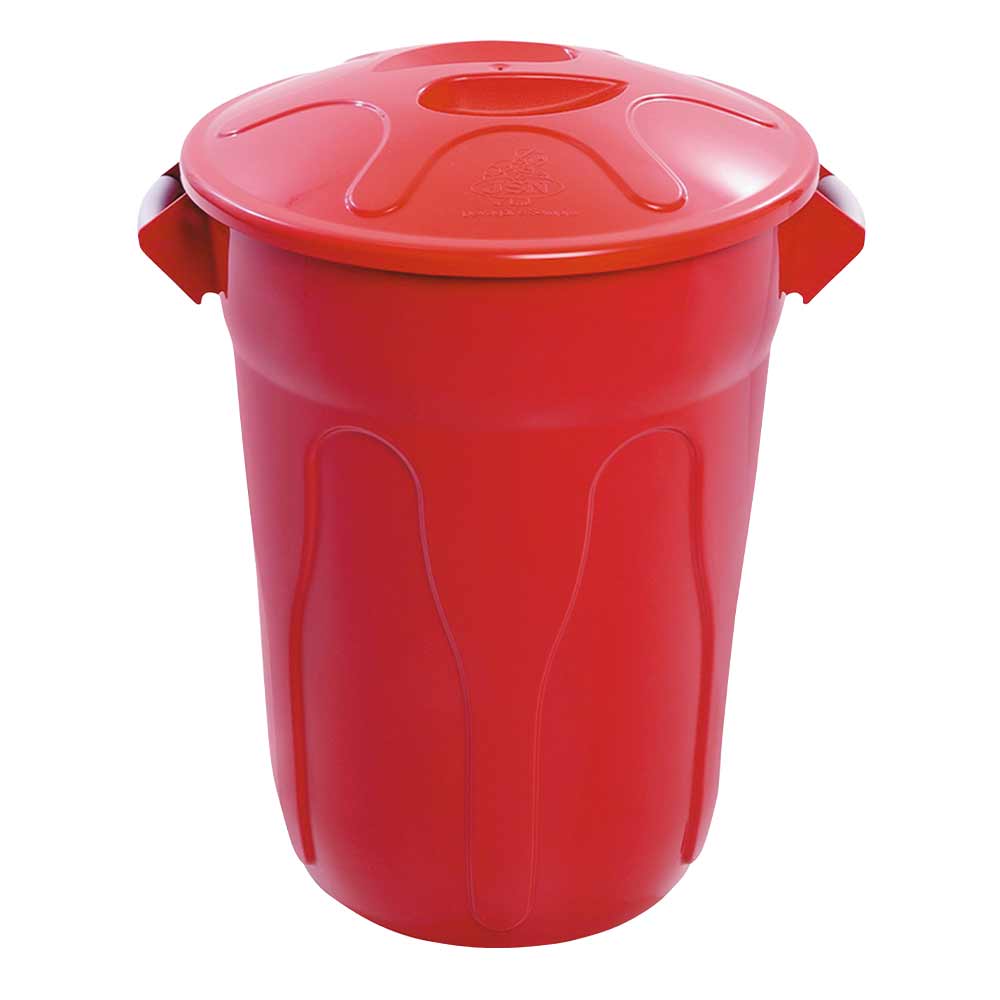 Lixeira Plástica JSN CR60V com Tampa 60 Litros Vermelha
