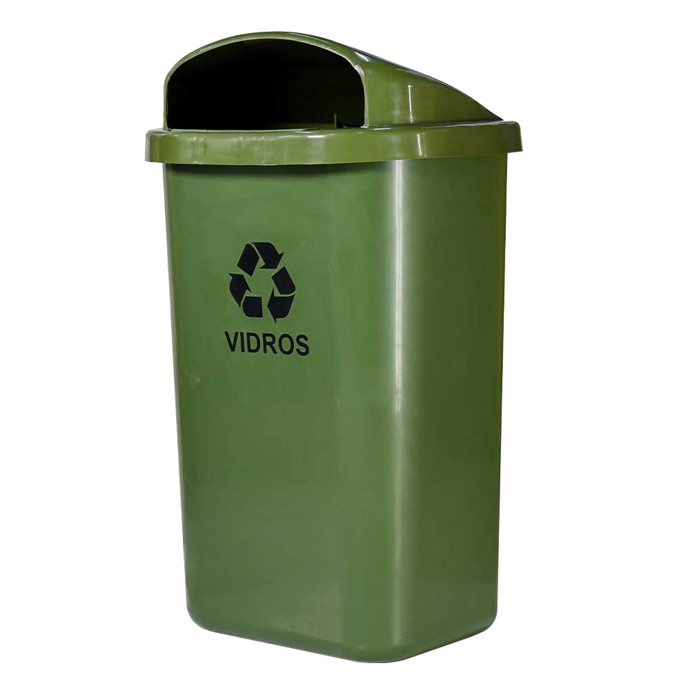 Lixeira Individual JSN Para Coleta Seletiva 50 Litros Verde