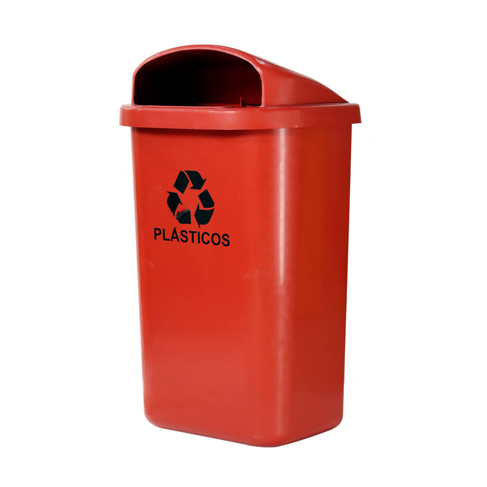 Lixeira Individual JSN Para Coleta Seletiva 50 Lts Vermelha