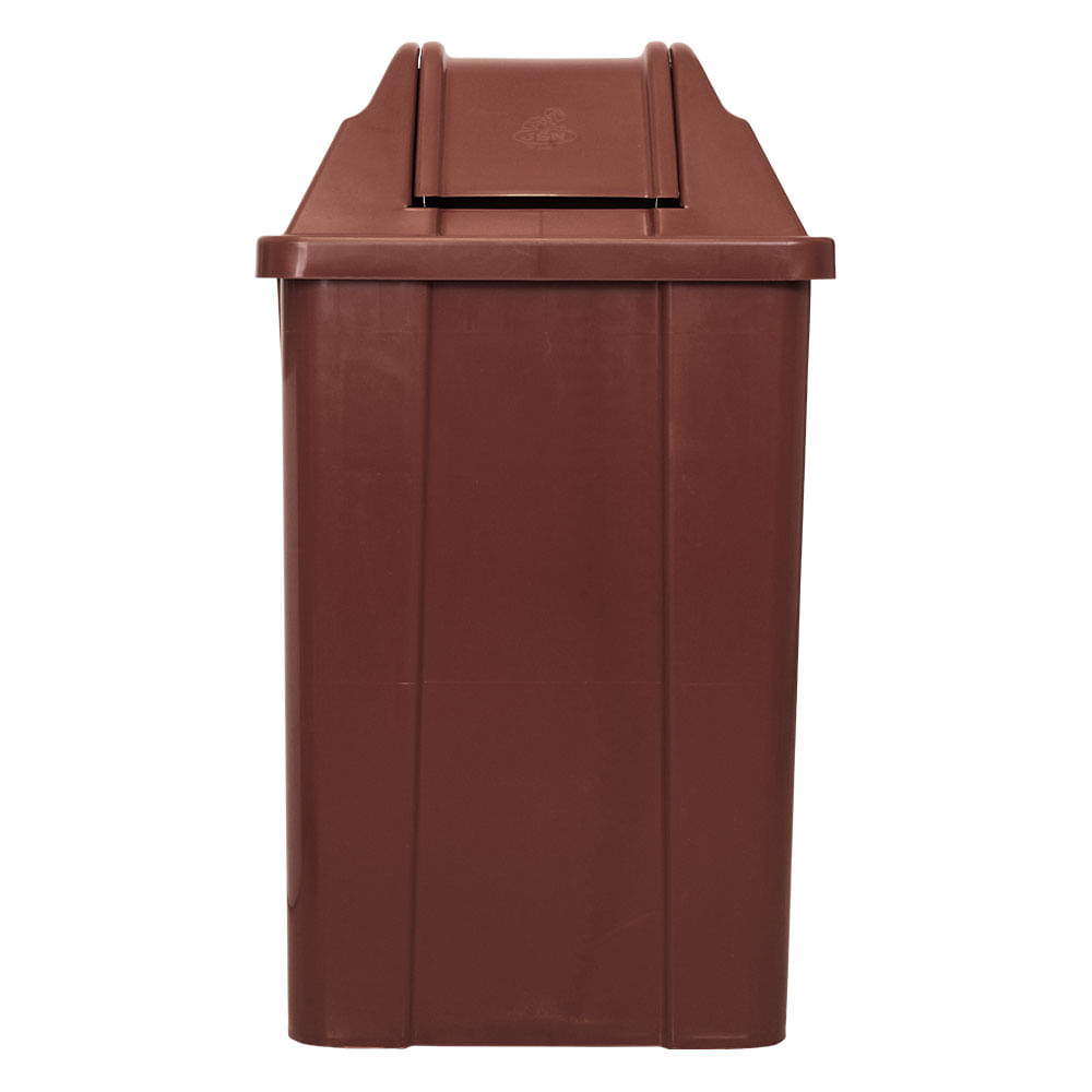 Lixeira Plástica JSN com Tampa Vai Vem Marrom 100 Litros