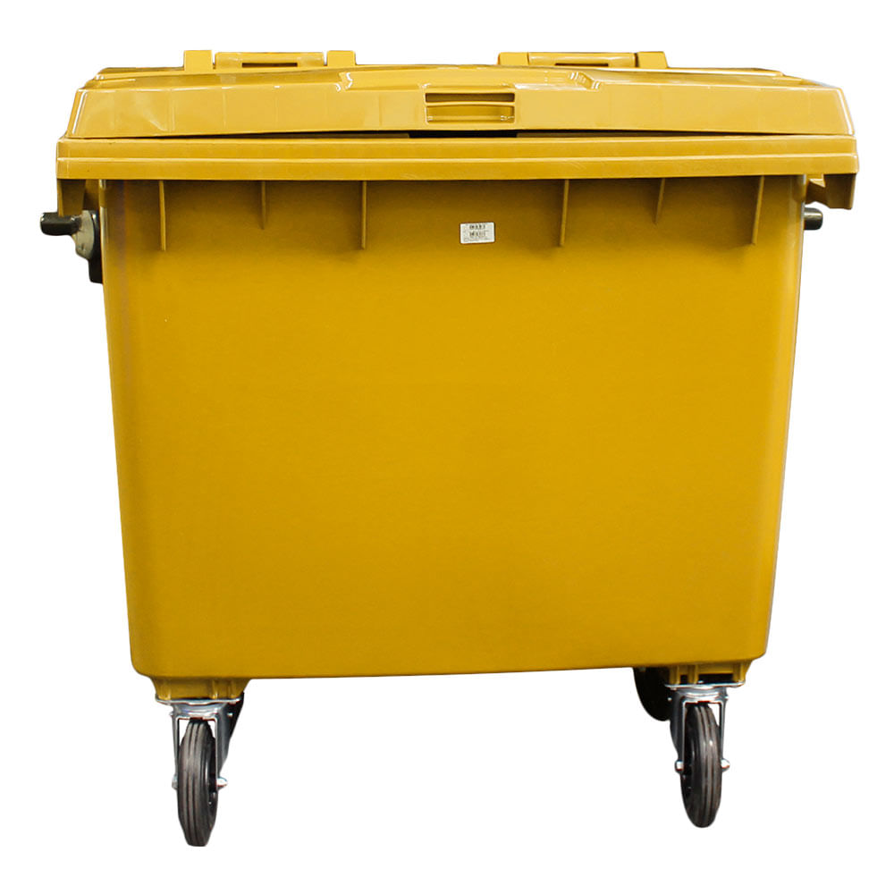 Contêiner de Lixo JSN em Plástico com Rodas 660 LT Amarelo