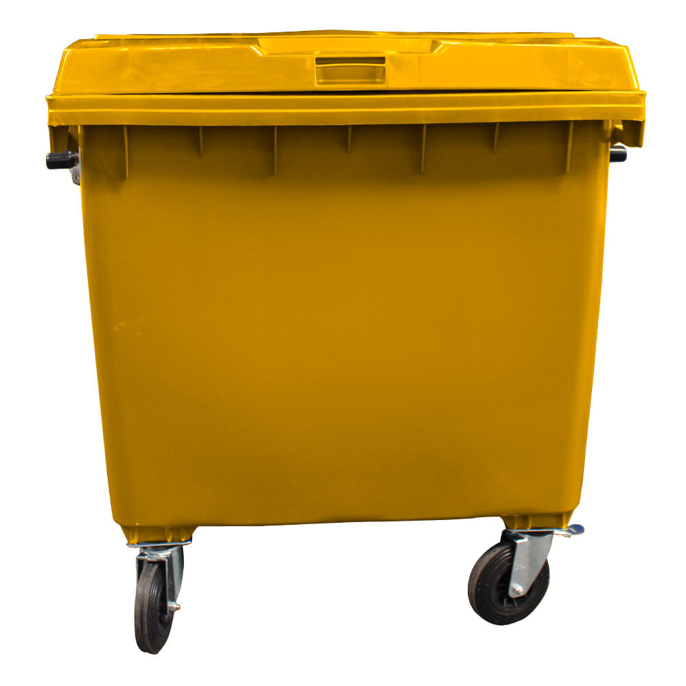 Contêiner de Lixo JSN em Plástico com Rodas 1000 LT Amarelo
