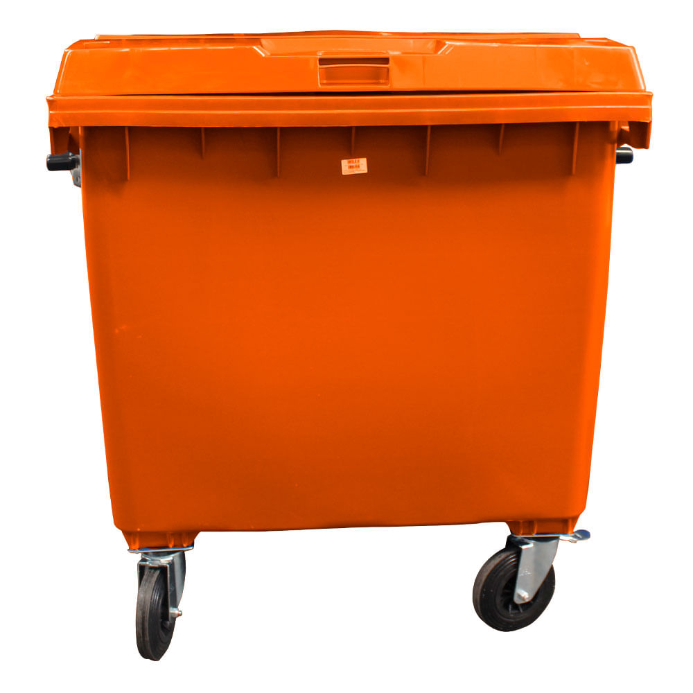 Contêiner de Lixo JSN em Plástico com Rodas 1000 LT Laranja