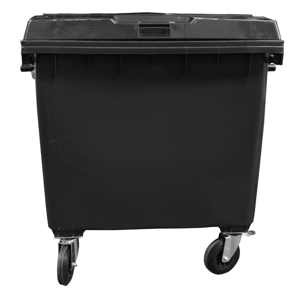 Contêiner de Lixo JSN em Plástico com Rodas 1000 LT Preto