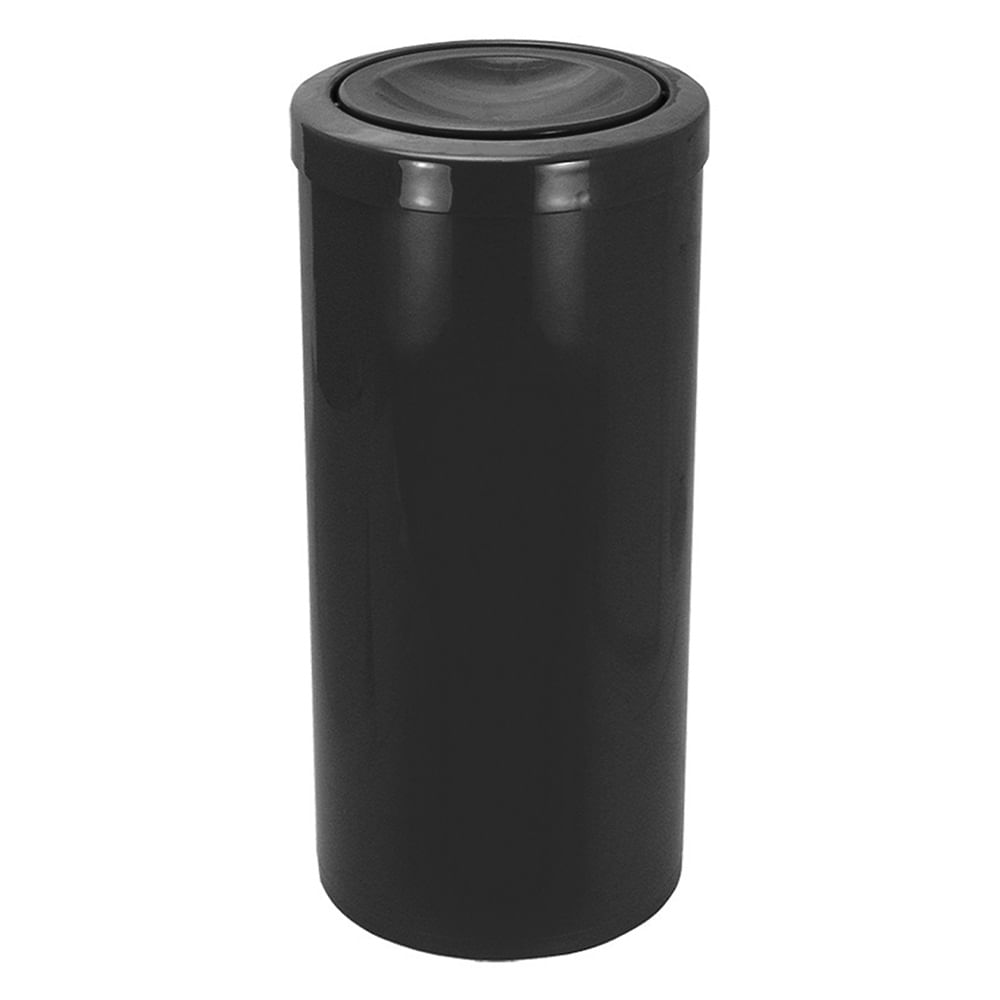 Lixeira Plástica JSN com Tampa Meia Esfera Preta 22 Litros