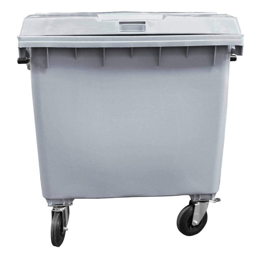 Contêiner de Lixo JSN em Plástico com Rodas 1000 LT Cinza