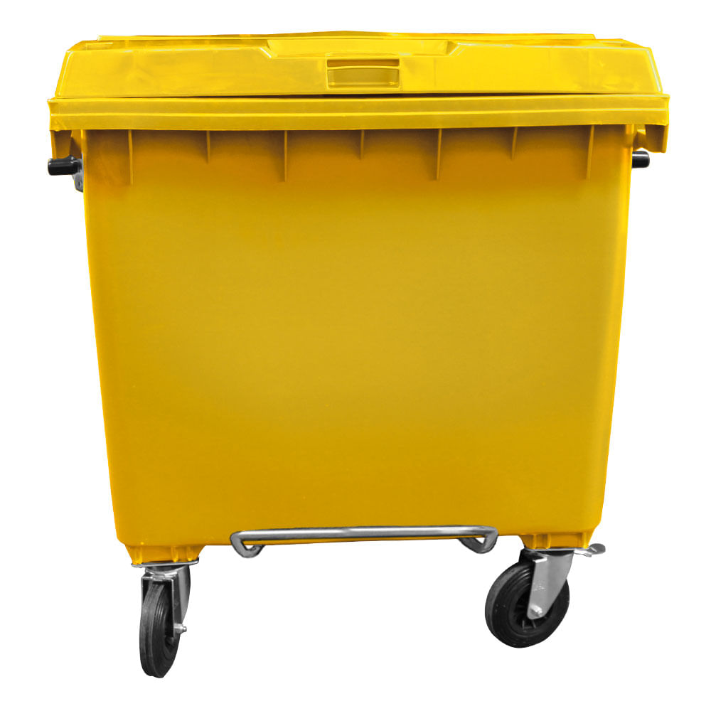 Contêiner de Lixo JSN em Plástico com Pedal 1000 LT Amarelo