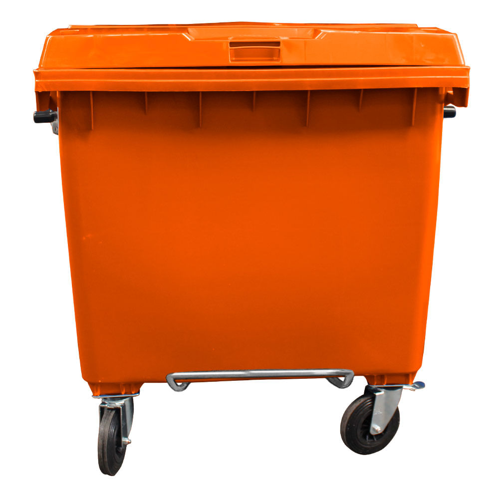 Contêiner de Lixo JSN em Plástico com Pedal 1000 LT Laranja