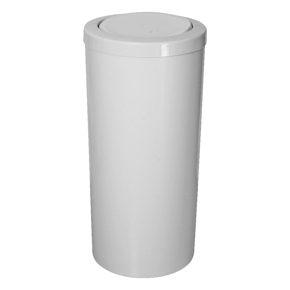 Lixeira Plástica JSN com Tampa Meia Esfera Branca 50 Litros