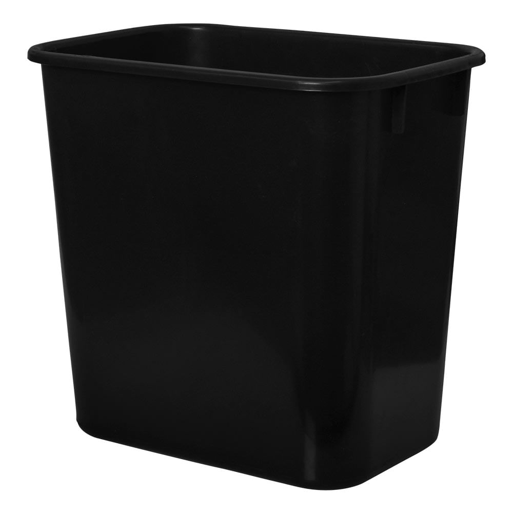 Lixeira Plástica JSN Retangular sem Tampa 12 Litros Preta