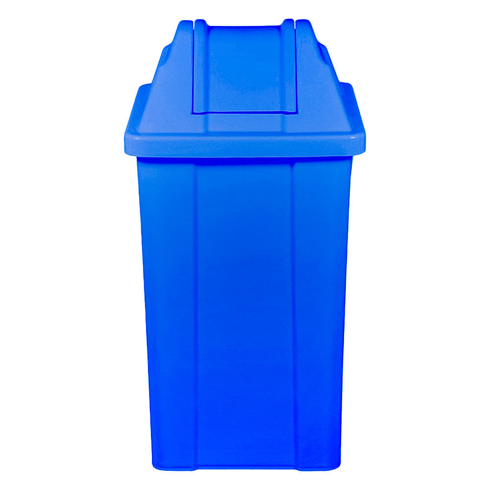 Lixeira Plástica JSN com Tampa Vai Vem Azul 25 Litros