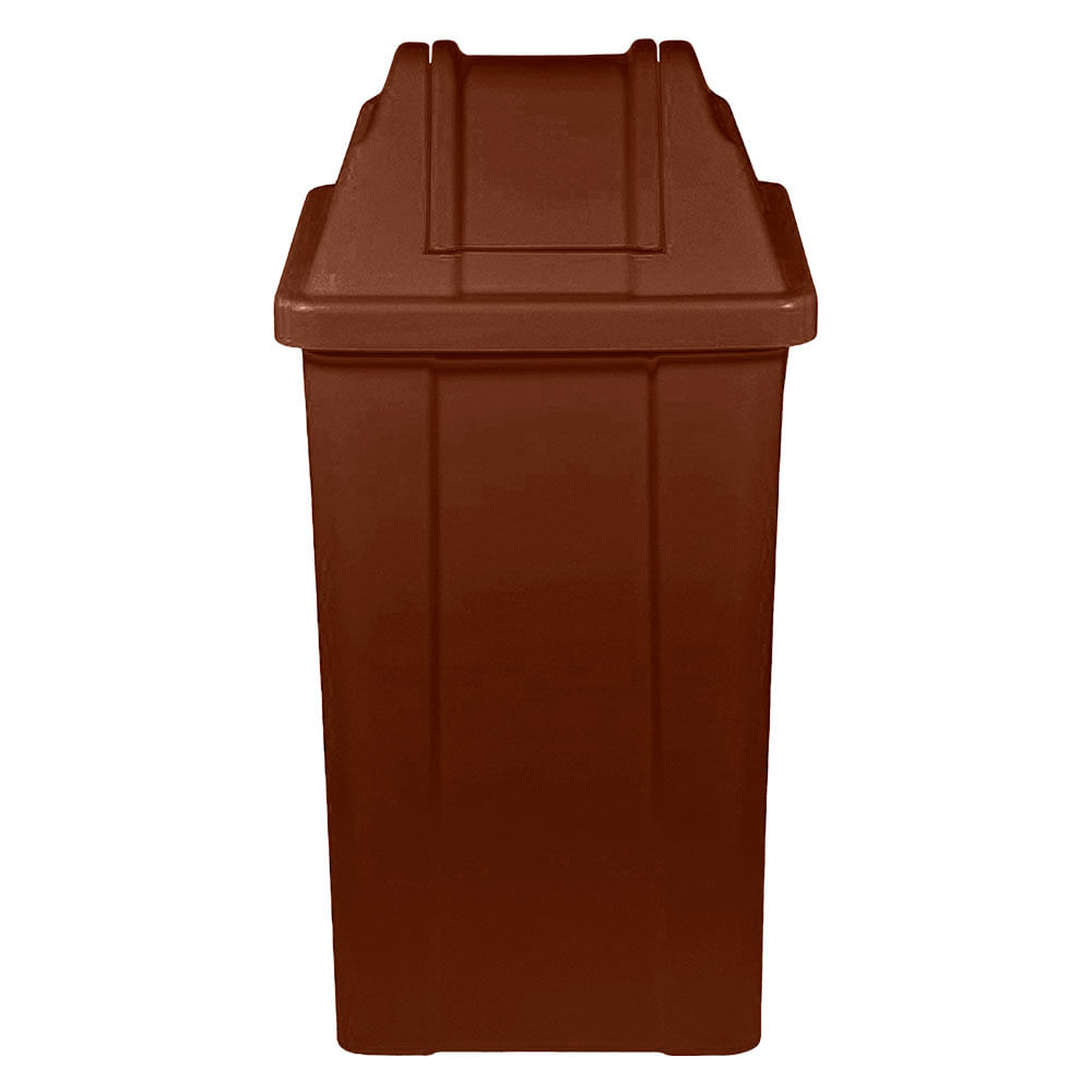 Lixeira Plástica JSN com Tampa Vai Vem Marrom 25 Litros