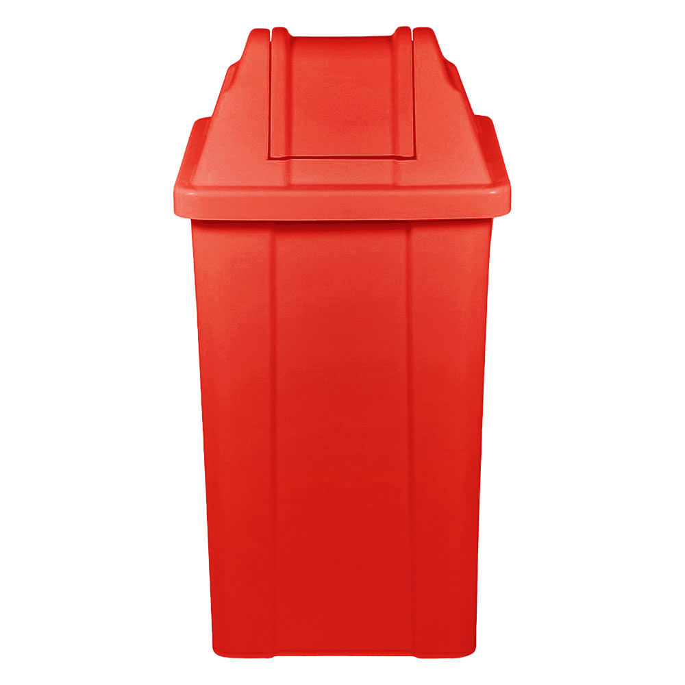 Lixeira Plástica JSN com Tampa Vai Vem Vermelha 25 Litros