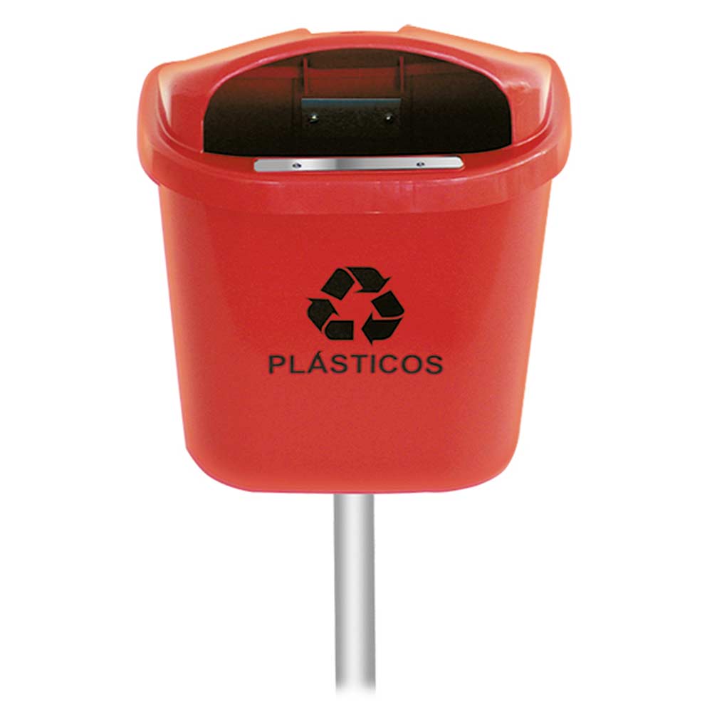 Lixeira Individual JSN Coleta Seletiva 40L Vermelha C/Poste