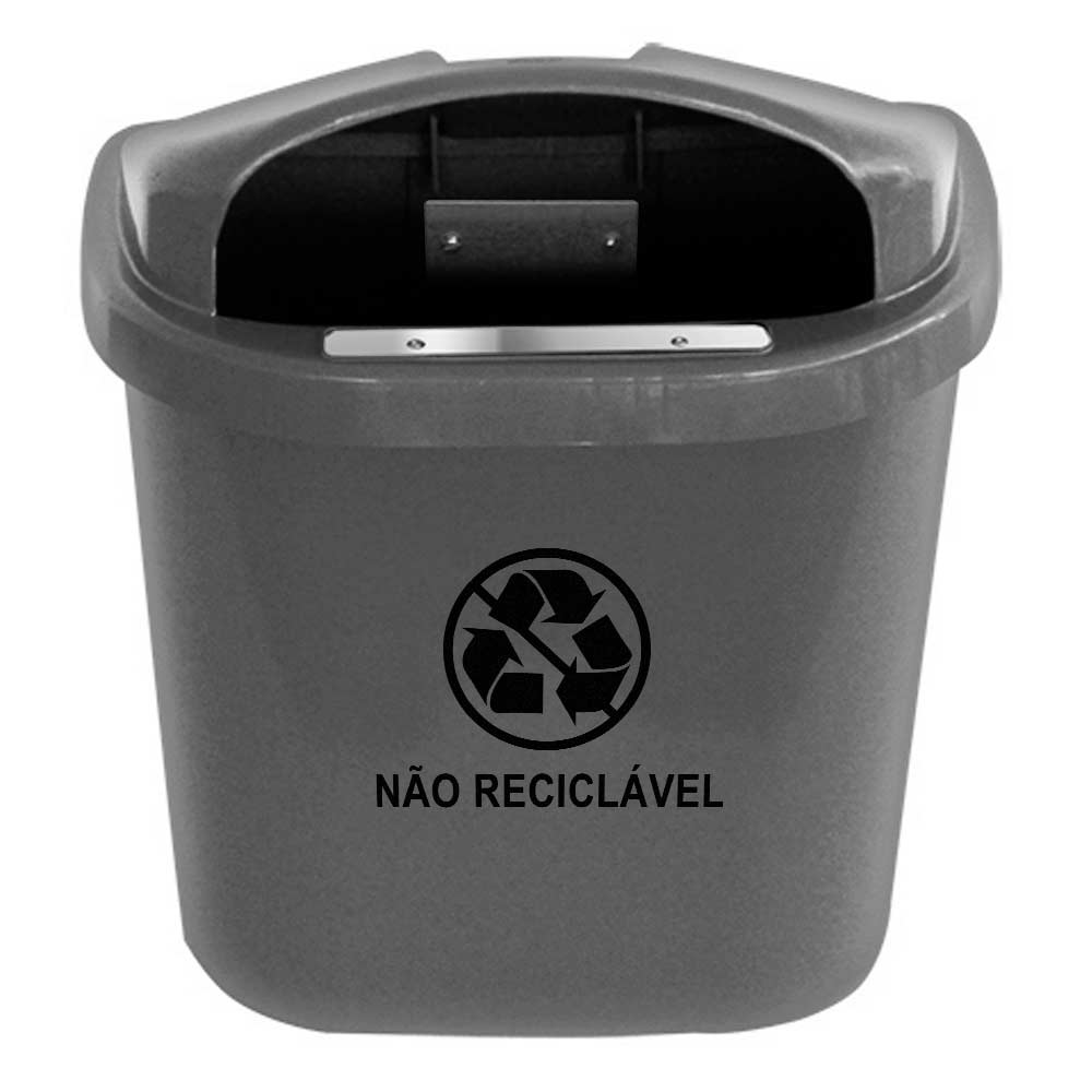 Lixeira Individual JSN para Coleta Seletiva com 40L Cinza