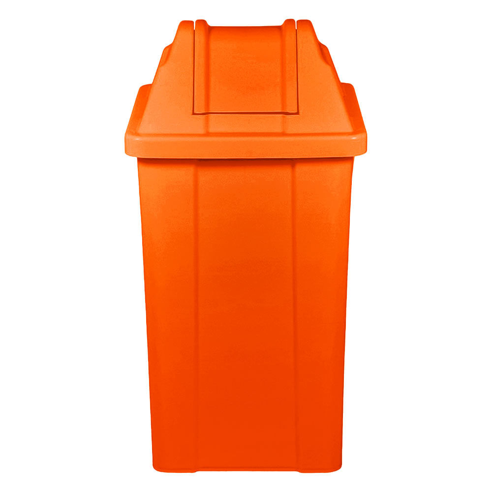 Lixeira Plástica JSN com Tampa Vai Vem Laranja 25 Litros