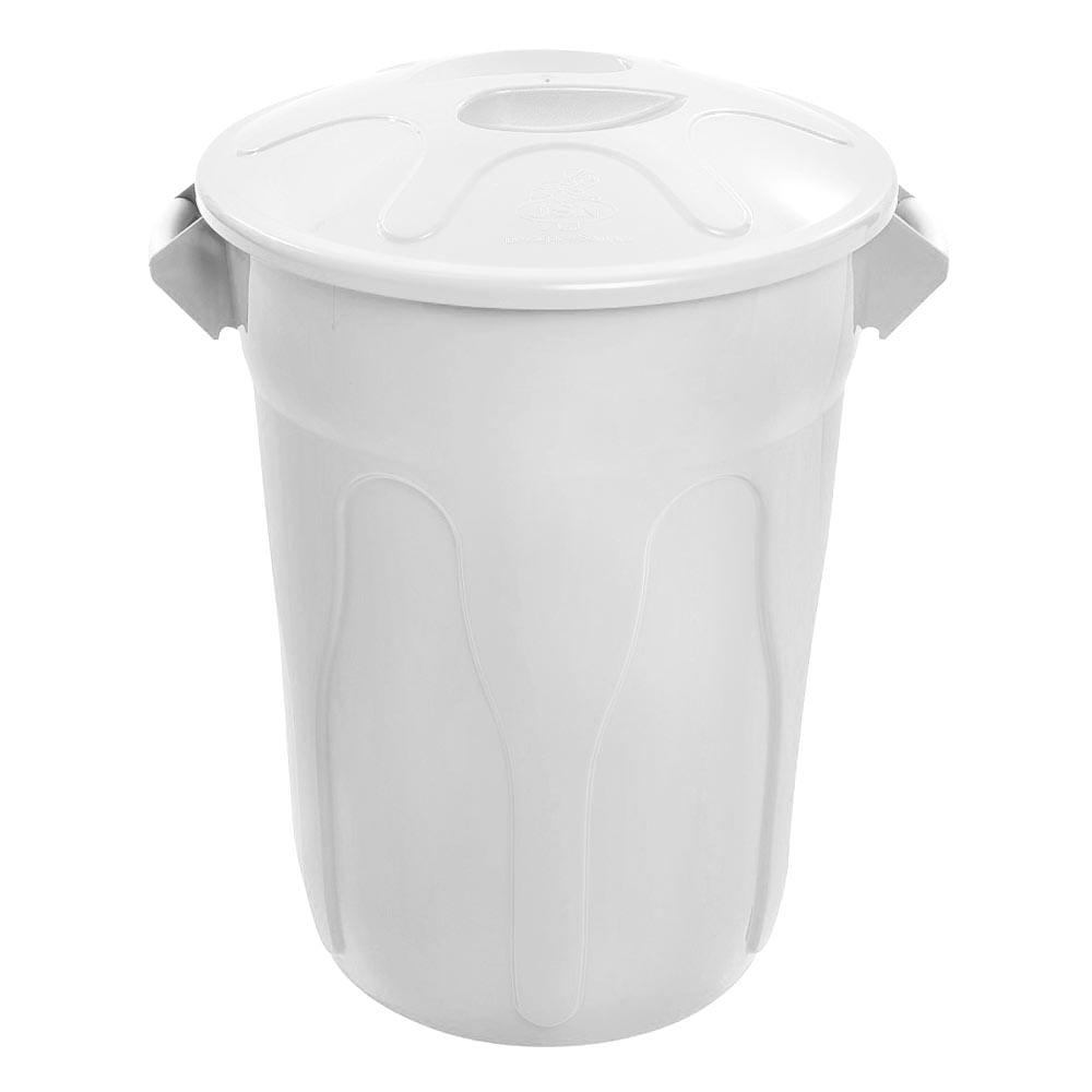 Lixeira Plástica JSN Com Tampa Sobreposta 40 Litros Branco