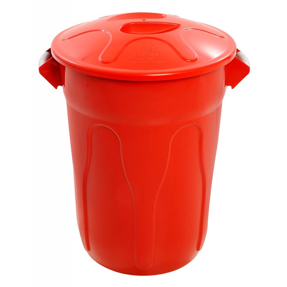 Lixeira Plástica JSN Com Tampa Sobreposta 40 Litros Vermelha