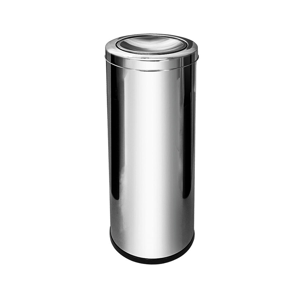 Lixeira em Aço Inox JSN C21 com Aro Meia Esfera 30 Litros