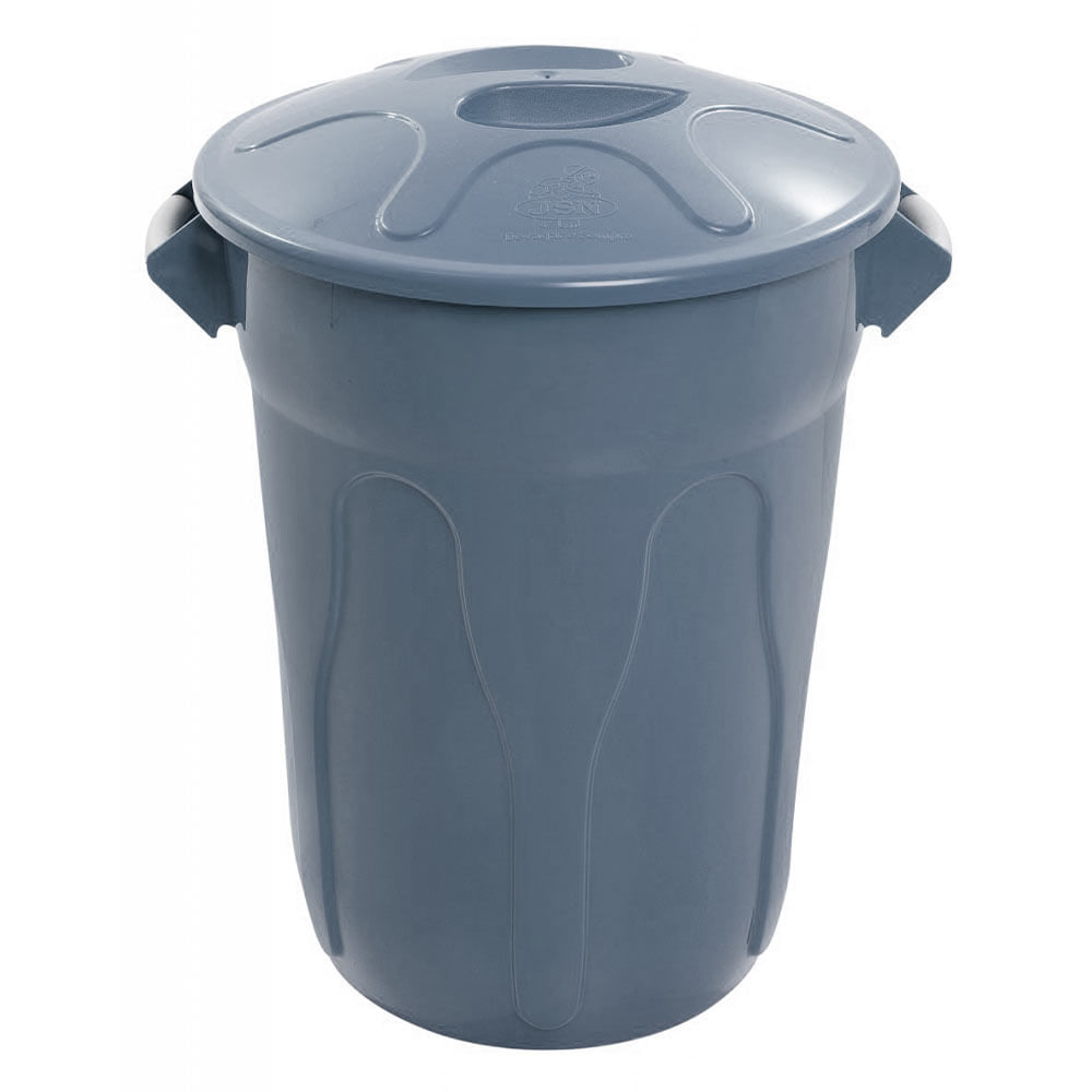 Lixeira Plástica JSN CR60C com Tampa 60 Litros Cinza