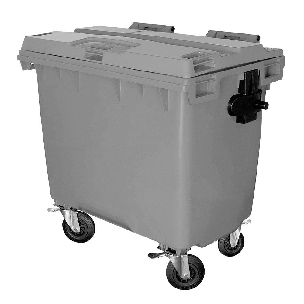 Contêiner de Lixo JSN em Plástico com Rodas 660 LT Cinza