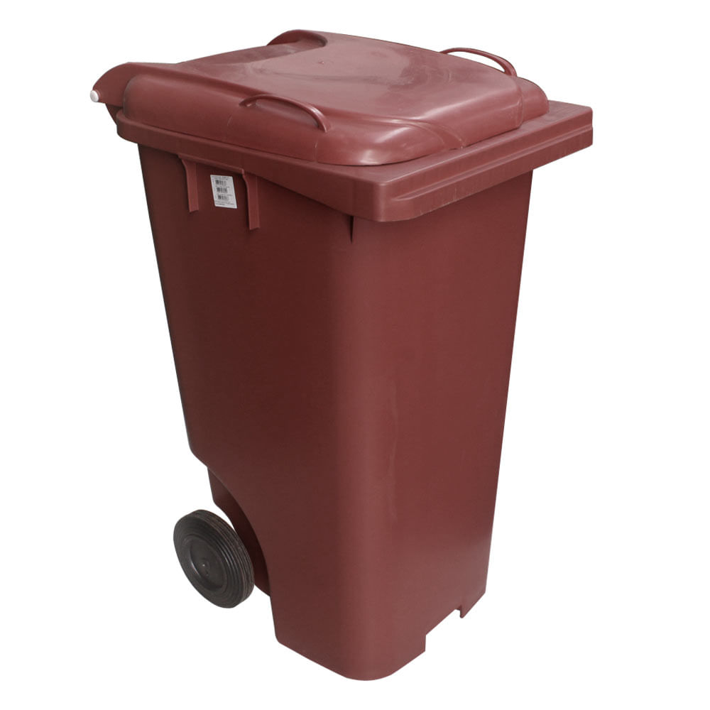 Contêiner de Lixo JSN em Plástico com Rodas 240L Marrom