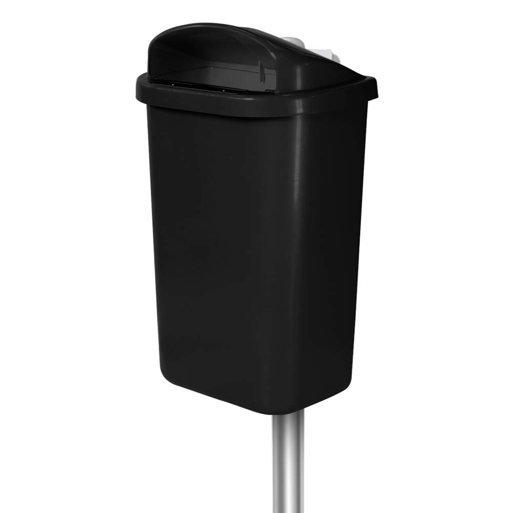 Lixeira Individual JSN Coleta Seletiva 50L Preto C/Poste