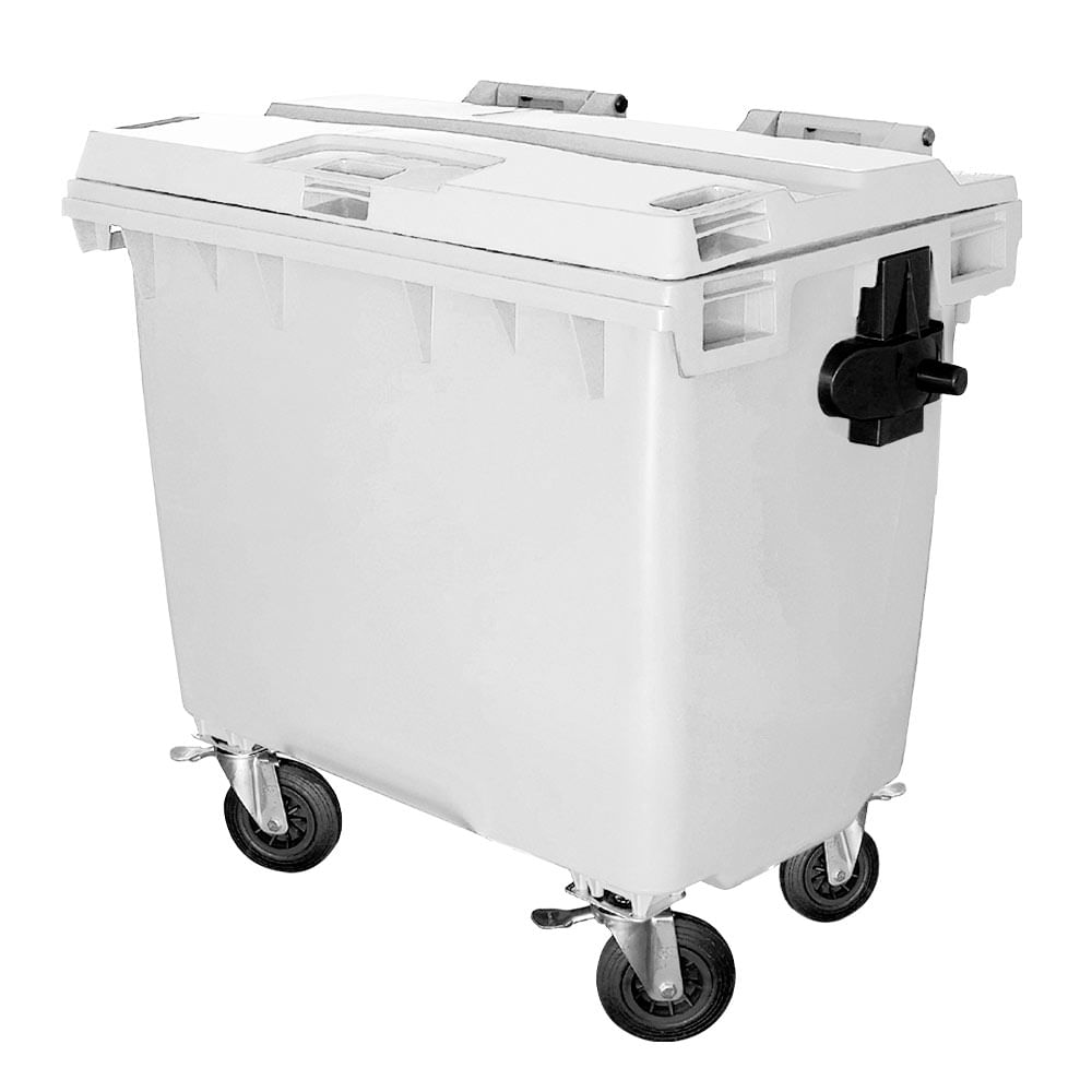 Contêiner de Lixo JSN em Plástico com Rodas 660L Branco