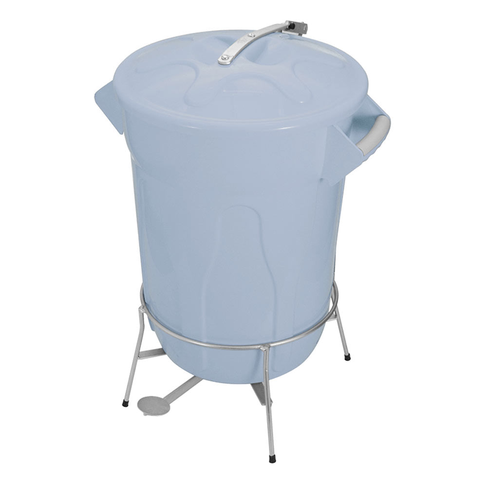 Lixeira Plástica JSN com Pedal em Aço 40 Litros Cinza