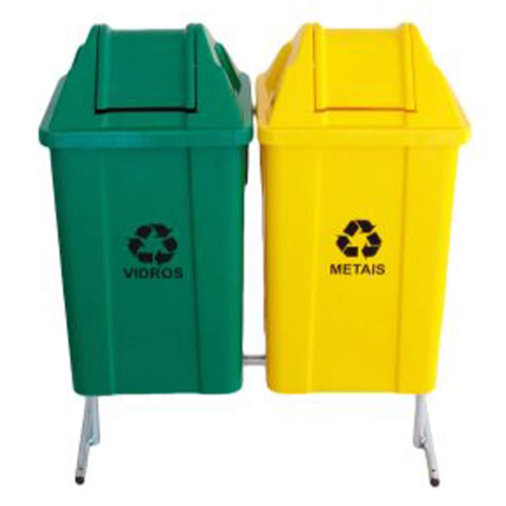 Conjunto para Coleta Seletiva JSN 2 Cestos ST19 100LT