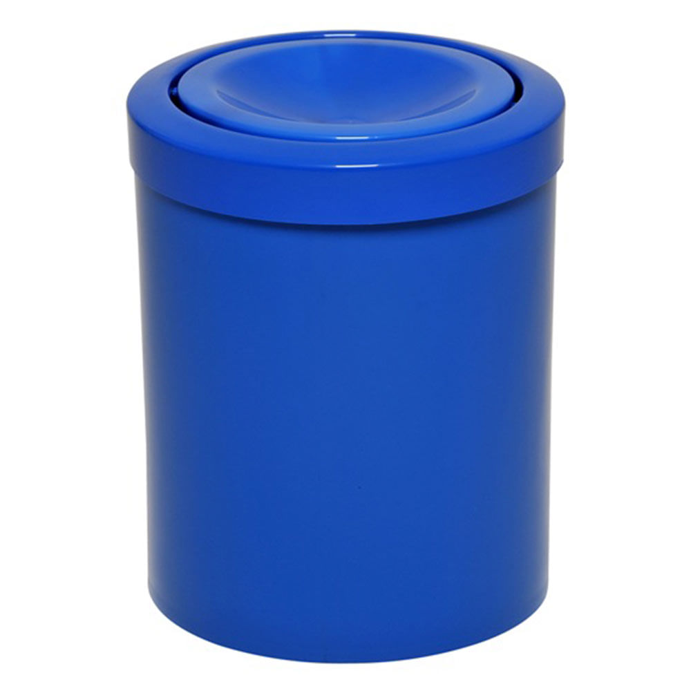 Lixeira Plástica JSN com Tampa Meia Esfera Azul 12 Litros