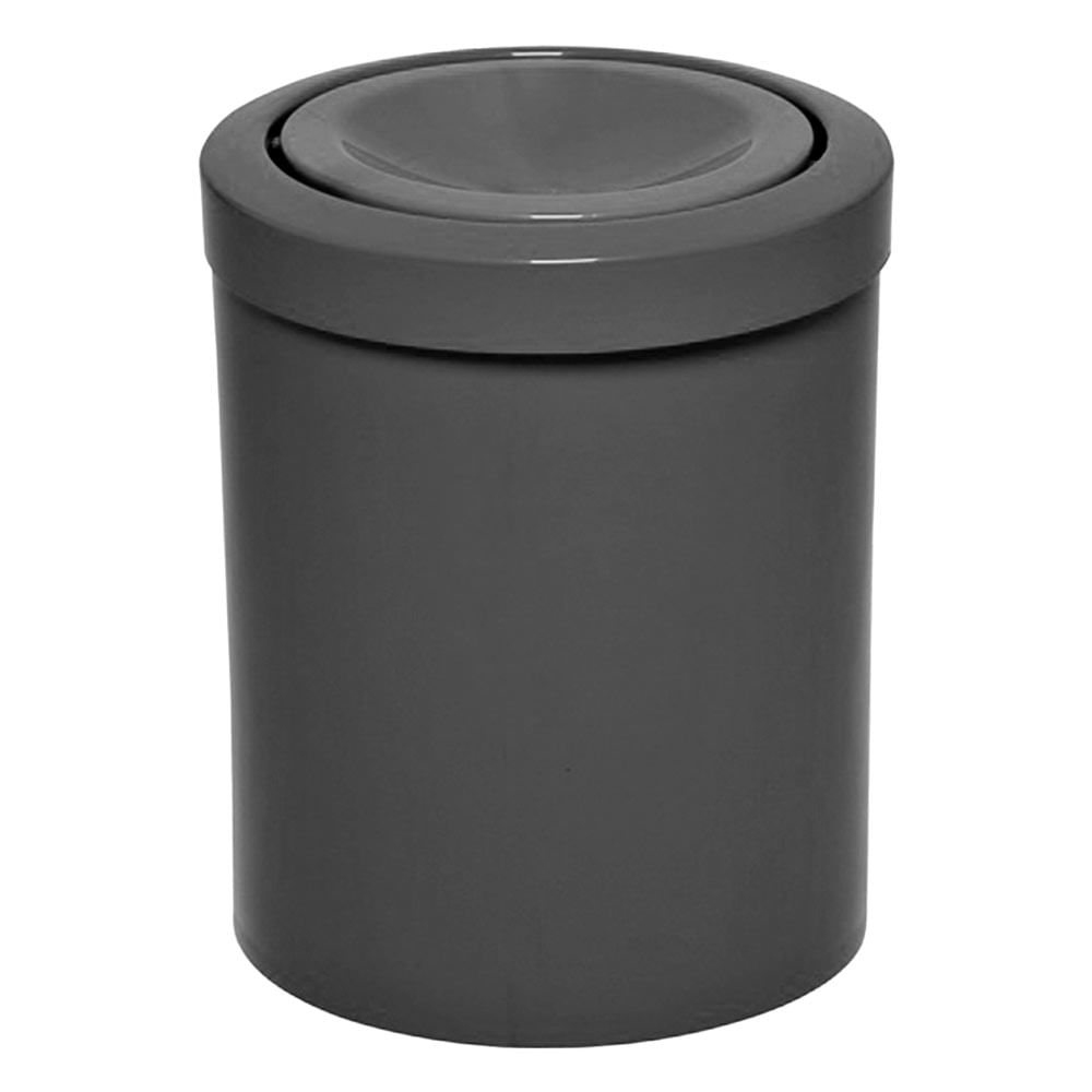 Lixeira Plástica JSN com Tampa Meia Esfera Cinza 12 Litros